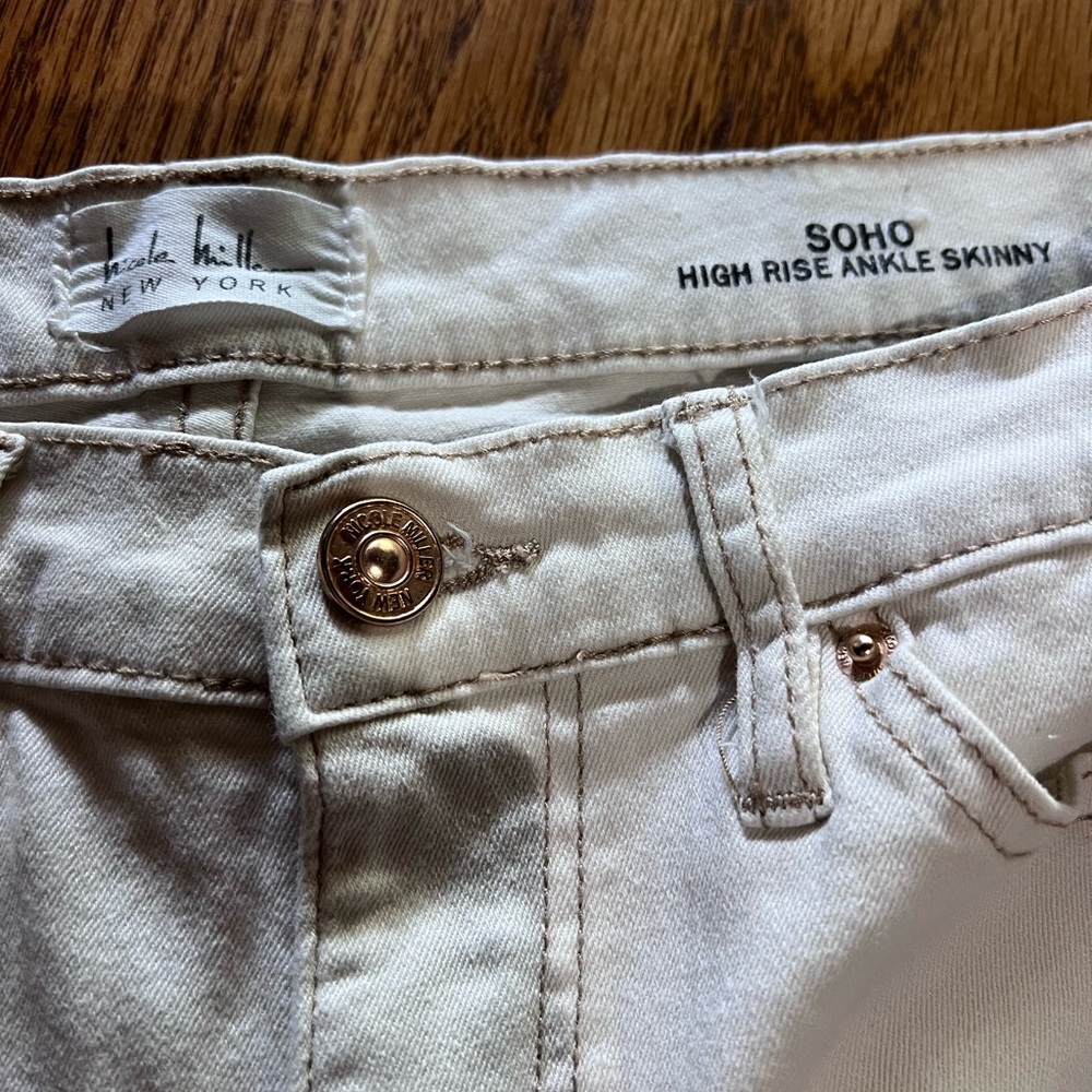 Off white High Rise Ankle Skinny Jeans